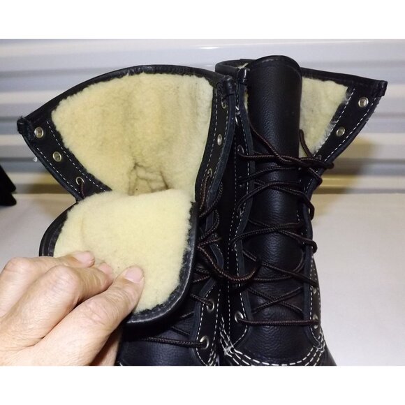 LL Bean Womens Duck Boots Size 8 Waterproof Rubber Shearling Lined Bean Boots - Picture 11 of 16